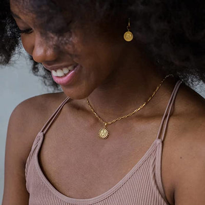 Paper Clip Chain + Initial Pendant Necklace