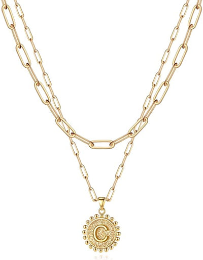 Paper Clip Chain + Initial Pendant Necklace