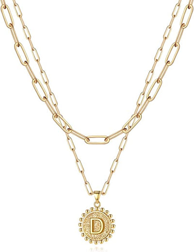 Paper Clip Chain + Initial Pendant Necklace