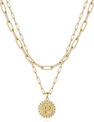 Paper Clip Chain + Initial Pendant Necklace