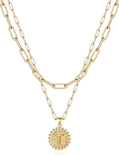 Paper Clip Chain + Initial Pendant Necklace