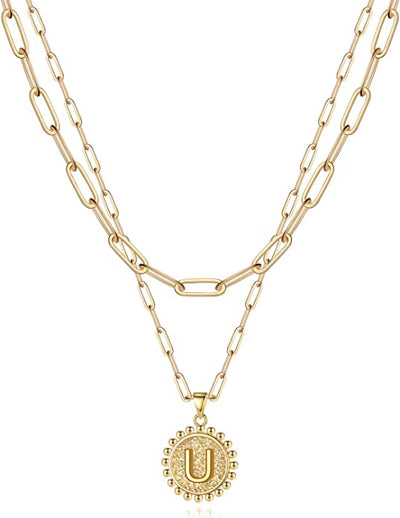 Paper Clip Chain + Initial Pendant Necklace